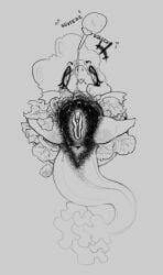0obliette anal_hair anus big_pubes clitoris excessive_pubic_hair eyelashes eyeshadow fangs female female_only female_pubic_hair food food_creature food_play hyper_pubes long_eyelashes long_hair lying lying_on_back monochrome oiled oiled_body onomatopoeia pokemon pokemon_(species) pokemon_bw pubes pubic_hair pussy pussy_juice salad snivy solo solo_female splits spread_legs tail tongue tongue_out