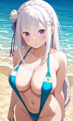 1female 1girl 1girls argentina argentine_flag argentinian_flag argentinian_flag_bikini argentinian_flag_print ass big_ass big_boobs big_breasts big_butt bikini bronzed emilia_(re:zero) fat_ass female female_focus female_only huge_ass huge_breasts huge_butt long_hair long_hair_female looking_at_viewer owned_by_argentina queen_of_clubs raceplay re:zero_kara_hajimeru_isekai_seikatsu spiced white_female white_hair white_skin white_skinned_female
