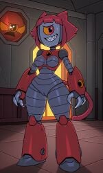 accurate_art_style ai_generated cat_girl gameoverse high_quality looking_at_viewer malice_(gameoverse) naked_female no_tits pussy robot_girl