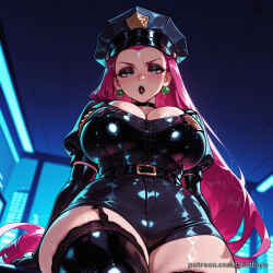 1girl 1girls ai_generated ass big_breasts blue_eyes breasts camel_toe cameltoe cleavage clothed clothed_female curvy female female_focus female_only fully_clothed hetero high_resolution highres huge_breasts jessie_(pokemon) jewelry kinkimya large_breasts lips magenta_hair milf nipples_covered nipples_visible_through_clothing panties pokemon red_hair sfw solo solo_female solo_focus straight team_rocket teeth tight_clothes tight_clothing very_large_breasts