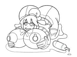 1girls aqua_(konosuba) balonojoshi big_ass big_breasts breasts expansion female female_only kono_subarashii_sekai_ni_shukufuku_wo! konosuba large_breasts monochrome objectification pool_toy rubber rubber_toy rubberization sex_toy sex_toy_transformation sketch transformation