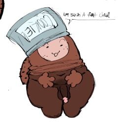 among_us balls ballsack belly brown_(among_us) chubby chubby_male dark_skin dark_skinned_male floating_hands freckles freckles_on_face male male_only navel penis thick_thighs