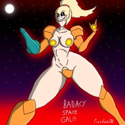 armor armored_samus big_breasts blonde_hair covered_nipples covered_pussy half-dressed half_naked half_nude metroid mole pizzapasta100 pubic_hair samus samus_aran wide_hips