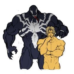 adam_warlock adam_warlock_(marvel_rivals) bara gay male male_only marvel marvel_rivals muscular muscular_male size_difference venom_(marvel) venom_(marvel_rivals)