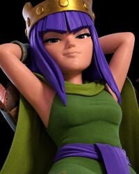 ai_assisted archer_queen_(clash_of_clans) armpits clash_of_clans clash_royale sweat