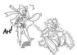 1girls balonojoshi big_ass big_breasts breasts expansion female female_only hazbin_hotel hyper_breasts large_breasts monochrome objectification pussy rubber rubber_toy rubberization sex_toy sketch transformation vaggie_(hazbin_hotel) vagina vulva