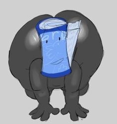 all_fours ass_bigger_than_head belly big_ass cheesetomato chubby fat_ass looking_at_viewer navel object_show object_shows