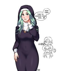 2girls clothed cute fire_emblem fire_emblem:_three_houses flayn_(fire_emblem) green_eyes green_hair nabatean_(fire_emblem) nintendo nun rhea_(fire_emblem) seteth_(fire_emblem) wingedwasabi