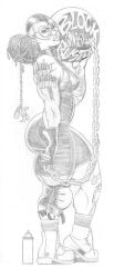1girls 2017 ass beauty_mark big_ass blockbuster_(marvel) dreadlocks female female_only genderswap_(mtf) marvel muscular muscular_female solo solo_female tagme_(artist) tattoo thick_thighs thunderball_(marvel) traditional_media_(artwork)