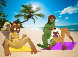 4girls ahegao alien_girl all_fours anoneysnufftan anthro applying_sunscreen asphyxiation ass ass_up beach beach_towel birds_of_prey black_canary blonde_hair blue_eyes blush blushing blushing_profusely braided_hair breast_grab breasts brown_hair cat_ears cat_girl cross-eyed dark-skinned_female dark_skin dc_comics dcau dinah_lance embarrassed embarrassed_nude_female eye_twitch female female_ejaculation female_only gameoverse glistening goggles goggles_on_head green_hair green_skin gunsmith_bitch_(psg) hand_on_shoulder hanging_breasts humiliation imminent_death justice_league killer_lotion kit_(gameoverse) legs_apart long_hair lotion martian mascara_tears massage megan_morse mind_break miss_martian murder nipples nude nude_beach oil oiled open_pussy orgasm palm_tree panty_&_stocking_with_garterbelt peril photo_background pink_blush pink_eyes punishment purple_blush pussy pussy_juice red_hair rubbing sand seaside shiny_skin sitting sky snuff spread_legs squirting suffocation summer sunbathing sunscreen tan tanned tanned_female tanned_skin tanning tongue tongue_out towel water young_justice