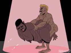 anal anal_sex animated_gif belascocomix carrying_partner dark-skinned_male gay lactating leaking_milk male_only yaoi