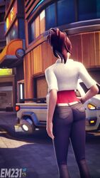 1girls 3d 9:16 accidental_exposure animated blender blizzard_entertainment bodysuit clothing d.va effectsmaster231 female female_only hana_song leotard no_sound no_underwear overwatch public shorter_than_30_seconds street topless trousers undressing vertical_video video wardrobe_malfunction