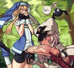 1boy 1girls angry ball_fondling balls big_penis bite biting biting_penis blonde_hair boxman bridget caressing_testicles cum cum_drip cum_leak cum_leaking dark-skinned_female dark_skin erection female femboy femboy_on_female femboysub girly grower_not_a_shower guilty_gear handjob hetero huge_cock hung_femboy hung_trap interracial larger_female light-skinned_male light_skin male male/female otoko_no_ko penis penis_awe penis_biting precum precum_drip precum_string ramlethal_valentine rolling_eyes sensitive size_difference small_but_hung smaller_male straight testicles trap white_hair