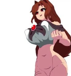 1girls animal_ears animated areolae big_breasts big_nipples bouncing_breasts breasts brown_hair kagerou_imaizumi large_breasts light-skinned_female long_hair nipple_bulge nipples no_sound pink_nipples pixel_animation pixel_art red_hair shorter_than_10_seconds shorter_than_30_seconds solo solo_female tagme thick_thighs thighs touhou undressing unfinished video white_background wolf_ears wolf_girl yado_taityou