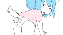 101_dalmatians ass ass_up bent_over chibi looking_at_viewer looking_back_at_viewer no_pants panties showing_ass tail_up virtual_youtuber wanting_sex white_panties wolfychu wolfychu_(artist)