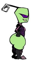 1girls alien alien_girl antennae beauty_mark clothed clothing female green_skin hand_on_hip invader_zim nanodude78 nickelodeon purple_eyes side_view solo solo_female tak_(invader_zim) thick_ass thick_thighs white_background