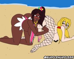 1futa 1girls :p all_fours ass_awe ass_up awe bare_arms bare_legs bare_shoulders beach bikini blonde_hair blush breasts brown_hair burplenurpless cleavage dark-skinned_female dark_skin eyeshadow female fire_emblem fire_emblem_engage fishnet_legwear fishnets futanari green_eyes grin hair_between_eyes half-closed_eyes imminent_anilingus imminent_sex kneeling large_breasts legs licking_lips long_hair looking_back makeup medium_hair naughty_face nintendo ocean original outdoors pantyhose pasties penis pink_bikini pink_eyeshadow pink_swimsuit ponytail red_eyes revealing_clothes shoulders side_ponytail sideboob swimsuit testicles thick_thighs timerra_(fire_emblem) tongue tongue_out topless torn_clothes twintails very_long_hair x_pasties