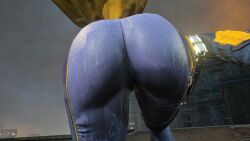 3d ass bat_ears batgirl batgirl_(gotham_knights) batman_(series) big_ass bodysuit brown_hair cape clothed clothed_ass comic costume dc dc_comics gotham_knights heroine huge_ass large_ass ronnaldoo superheroine tight_clothing tight_fit video_game video_games