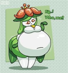 1girls big_belly lilligant plant_girl pokemon pokemon_(species) text yambedoodle