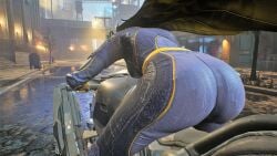 3d ass bat_ears batgirl batgirl_(gotham_knights) batman_(series) big_ass bodysuit brown_hair cape clothed clothed_ass comic costume dc dc_comics gotham_knights heroine huge_ass large_ass ronnaldoo superheroine tight_clothing tight_fit video_game video_games