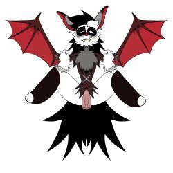 ballzz bat bat_wings earrings furry fursona garbledeegoop gay oc original_character small_penis white_eyes x_marking yellow_teeth yiff