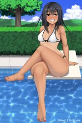 1girls bikini crossed_legs hayase_nagatoro looking_at_viewer please_don't_bully_me,_nagatoro pool rocky-ace sitting solo solo_female