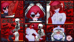 1boy 1girls 2d blowjob color cum cum_in_ass cum_in_mouth cum_in_pussy cum_inside dialogue duo english english_dialogue english_text freddyyt200 impregnation mating_press monster monster_boy nimosity_sans player_(underplayer) precum red_dick red_hair sex tagme talking text underplayer undertale undertale_(series) undertale_au