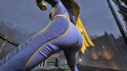 3d ass bat_ears batgirl batgirl_(gotham_knights) batman_(series) big_ass bodysuit brown_hair cape clothed clothed_ass comic costume dc dc_comics gotham_knights heroine huge_ass large_ass ronnaldoo superheroine tight_clothing tight_fit video_game video_games