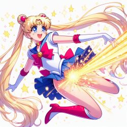 ai_generated bing_image_creator bishoujo_senshi_sailor_moon clothing laser laser_beam sailor_moon skirt super_laser_piss usagi_tsukino weaponized_vagina what