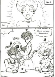 4girls angry angry_expression dragon_ball dragon_ball_super dragon_ball_z english_text erasa glaring jealous_female no_nut_november page_3 race_of_hera saiyan saiyan_girl seripa thewritefiction videl zangya