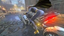 3d ass bat_ears batgirl batgirl_(gotham_knights) batman_(series) big_ass bodysuit brown_hair cape clothed clothed_ass comic costume dc dc_comics gotham_knights heroine huge_ass large_ass ronnaldoo superheroine tight_clothing tight_fit video_game video_games