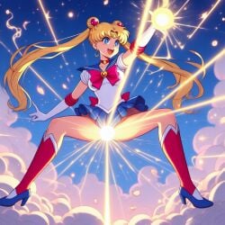 ai_generated bing_image_creator bishoujo_senshi_sailor_moon clothing laser laser_beam sailor_moon skirt small_breasts usagi_tsukino weaponized_vagina what