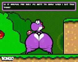 2d 2d_animation animated ass big_ass big_butt bonguitoweon bubble_ass bubble_butt huge_ass looking_at_viewer looking_back mario_(series) nintendo purple_yoshi shaking shaking_ass shaking_butt super_mario_world tagme text text_bubble video yoshi