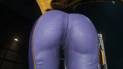 3d ass bat_ears batgirl batgirl_(gotham_knights) batman_(series) big_ass bodysuit brown_hair cape clothed clothed_ass comic costume dc dc_comics gotham_knights heroine huge_ass large_ass ronnaldoo superheroine tight_clothing tight_fit video_game video_games