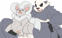 anal anal_sex anthro balls bear big_dom_small_sub blush chubby chubby_male cinccino closed_eyes cum cum_in_ass cum_inside digital_media_(artwork) duo erection furry furry_only gay male mammal nintendo nude open_mouth panda pangoro penetration penis pokémon_(species) pokemon sex shamelesss size_difference spread_legs spreading thick_thighs