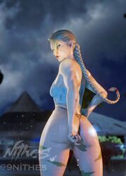 3d 3d_(artwork) ass big_ass bikini bikini_aside bikini_bottom blender blonde_female blonde_hair cammy_white curvy curvy_body curvy_female image looking_back nithes street_fighter street_fighter_6 thong thong_aside toned toned_female