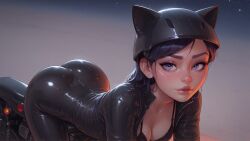 ai_generated bra disney helmet latex meat_master motorcycle the_incredibles violet_parr