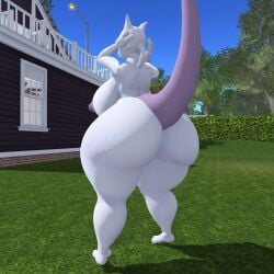 big_ass big_breasts breasts bubble_butt female ferialexonar huge_ass mewtwo pokemon pokemon_(species) thick_thighs wide_hips