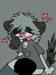 2021 anthro blush censored clovers_(purinpuppy) furry old_art purinpuppy raccoon