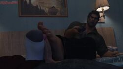 2boys 2males 3d bigsunsfm bored bored_expression bored_sex clothed clothed_sex dilf disinterested disinterested_sex feet_on_penis foot_fetish foot_play footjob gay gay_footjob gay_male gay_sex joel_miller mature mature_male middle_aged middle_aged_male middle_aged_man pov_male silver_fox slapping_penis tagme the_last_of_us tv_remote video watching_tv