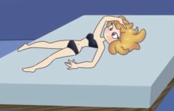 ann_chica_(fnafhs) artist_request bed bikini black_bikini blonde_hair chica_(fnafhs) fhs fhsz3r0 fnafhs fnafhs_z3ro fnafhsrule34 purple_eyes