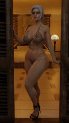 3d ass big_ass big_breasts black_cat_(marvel) bra breasts felicia_hardy female insomniac_games marvel panties see-through spider-man_(ps4) spider-man_(series) the_unhindered_fool thick_thighs white_hair wide_hips