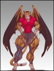 abs anthro b9tribeca biceps big_muscles breasts brown_hair cheetah dragon feline female hair hybrid long_hair muscles muscular muscular_arms muscular_female muscular_legs muscular_thighs tail wings xilimyth