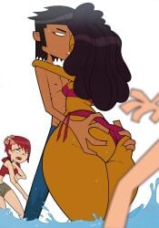 2023 anne_maria_(tdi) ass ass_grab bikini bikini_bottom bikini_top black_hair breasts brown_body brown_eyes brown_hair brown_skin cartoon_network cheating cuckquean dark-skinned_female female flower flower_in_hair gosgoz kissing long_hair making_out male netorare ntr purple_bikini red_hair saliva_drip short_hair shorts tanned_female tanned_skin thick_thighs thighs tied_hair total_drama:_revenge_of_the_island total_drama_island vito_(tdi) water white_background zoey_(tdi)