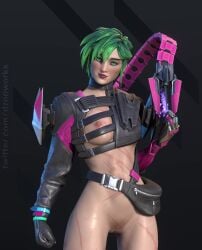 1080p 1girls 3d alter_(apex_legends) animated apex_legends blender blender_(software) blender_eevee breasts casual_nudity dzooworks electronic_arts female fit_female green_eyes green_hair longer_than_30_seconds no_sound pale-skinned_female partially_clothed pussy shaved_pussy shoes short_hair tactical_nudity tagme turntable_(animation) vertical_video video watermark wide_hips