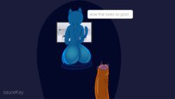 anthro big_ass big_penis blue_skin cartoon_network cheekclappa darwin_watterson erection faceless_male feline fish gumball_watterson imobi male_only orange_skin saucekay the_amazing_world_of_gumball