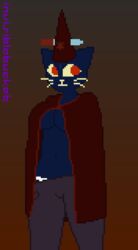 anthro breasts feline female female invisiblebucket mae_(nitw) night_in_the_woods pixel_art solo