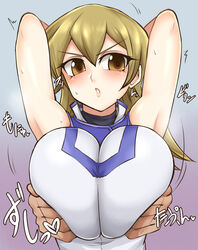 1girls alexis_rhodes beruzumi-m big_breasts blonde_hair breasts brown_eyes female huge_breasts imminent_rape long_hair male nipples rape shounen_jump straight wozmee_18 yu-gi-oh! yu-gi-oh!_gx