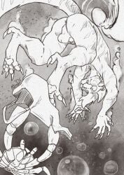 1boy anthro anus ass balls male nitrods nude stolen_clothes tagme water