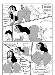 1boy 1girls anal_penetration anal_sex being_watched betrayal big_penis black_and_white cartoon_network cheating cheating_girlfriend comic connie_maheswaran cucked_by_father cuckold cum cum_in_ass cum_inside doompypomp english_text father father_and_child father_and_son's_girlfriend greg_universe huge_cock looking_back looking_pleasured netorare no_panties ntr penis_slap small_penis_humiliation son son_cuck speech_bubble steven_universe sweat text veiny_penis